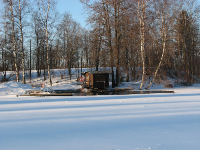 A public ice hole kept for ice swimmers.