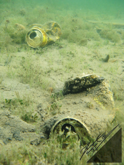 A garbage found underwater.