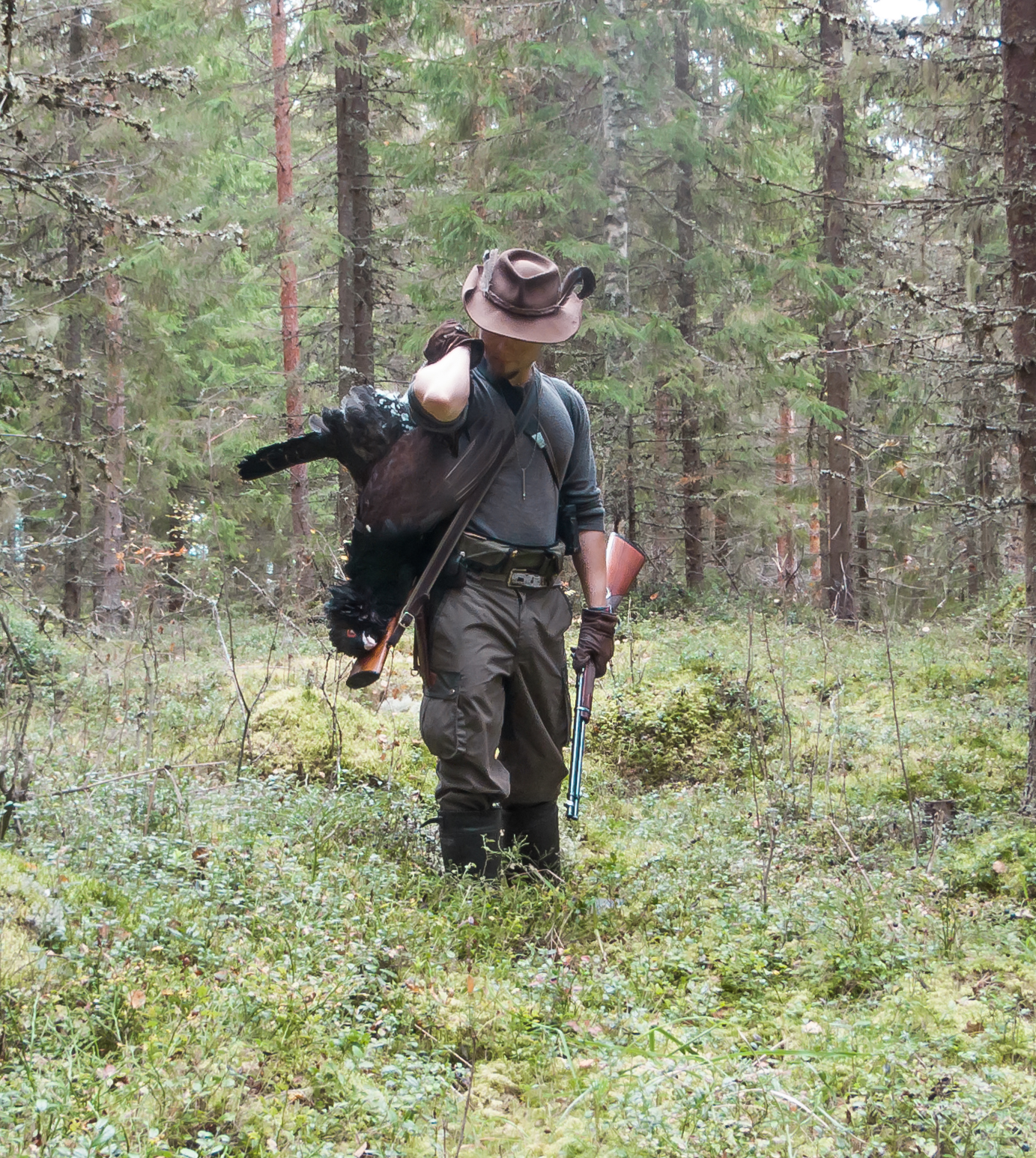 Me posing with my capercaillie catch. Metsosaalis.