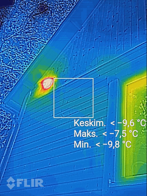 New FLIR thermal camera for inspecting house for cold bridges and thermal leakages and over pressure modification for home ventilation to prevent cold while using fire places